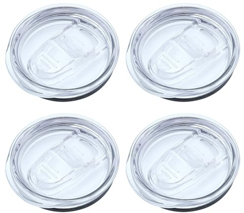 4 Pcs 20 oz Silicone Tumbler Replacement Lids, Spill-Proof Travel Mug Covers with Sliding Silicone Tops, Straw-Friendly, Splash-Resistant, Coffee Cup Lid Replacement Set