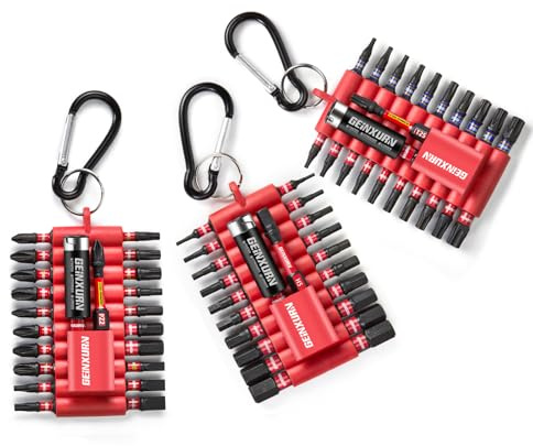 Geinxurn Mischen Schlagfester Schrauberbitsatz 66-tlg (PH/PZ/TX/Hex/SL) 25mm/50mm S2 Stahl 1/4 Sechskantschaft Magnetische Schraubendreher Bit Set mit Bit-Halter und Aufbewahrungsbox