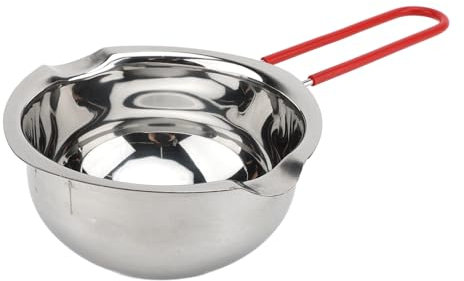 Qcwwy Melting Pot, 500ml Stainless Steel Melting Bowl Double Boiler Pot Butter Coffee Milk Warmer Large Capacity with Heatproof Handle Fondue Pot for Melting Chocolate Candy