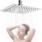 Pommeau de douche à effet pluie en acier inoxydable de 20,3 cm - Auto-nettoyant - Pommeau de douche à économie d'eau - Pommeau de douche encastré - Tête de douche à économie d'eau - Carré réglable à