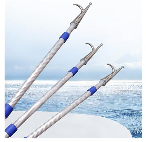 Bootshakenstange/ Bootshaken Teleskop-Verlängerungsstange, Bootshaken, 2 3 4 5 6 m, Schiebestange für Yachten/Schiffe/Boote mit Edelstahlhaken, 1 2 3er-Pack Wasserrettungsstangen(3pcs,16' 5 (500cm))