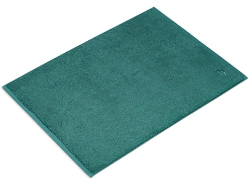 herzbach home Premium Badvorleger PURA | 60 x 90 cm extra groß | 100% Baumwolle | Extra weich | Badteppich | Farbe: Ozeangrün
