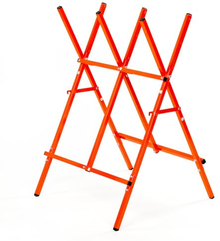 YARDMARIS Log Saw Horse, Foldable Steel Sawbuck, 10.6 in Diameter Wood Cutting Stand, Adjustable Sawhorse for Firewood Logging