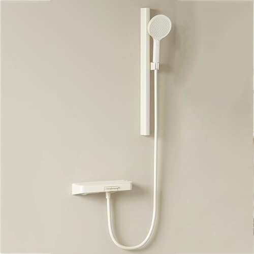BiaoTeng Grifo Bañera y Ducha con Cascada 4 Modos agua Fría y Caliente Conjunto de Ducha con Grifo Bañera Leche Blanca