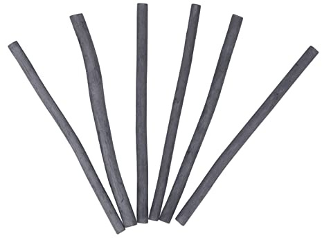 Yechiry 6 Palitos de Carbón, Palitos de Carbón Suaves y Aterciopelados con Líneas Brillantes, Seleccionados a Mano, Brillantes y Consistentes para Dibujar, Dibujar, Pintar Naturaleza