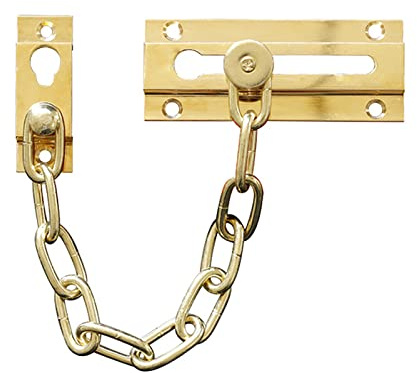 Türkette Innentürschloss, Sicherheitsriegel aus Messing for Tür und Fenster, Schiebetür, Riegelkette, Schnalle
