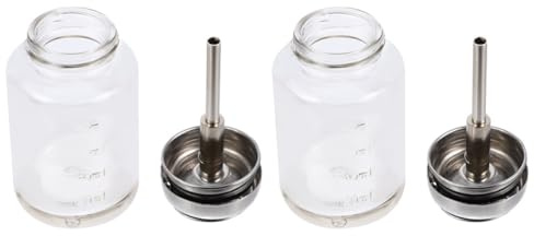 SMASOLO 2 Bottiglie in Vetro Trasparente da 100Ml Dispenser a Pressione Contenitori Multiuso per Conservazione Liquidi Flaconi Ricaricabili Portatili per Viaggi e Cosmetici