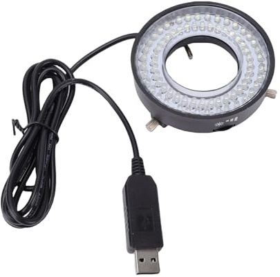 LICAEVEY Light Microscope LED Ring Light, 72 LED Beads 60000Lx Adjustable Ring for Industry Monocular Binocular Trinocular Stereo Microscope & Camera