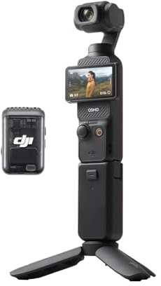 DJI Osmo Pocket 3 Creator Combo, fotocamera digitale con CMOS da 1'' e video 4K/120fps, stabilizzazione a 3 assi, microfono incluso, messa a fuoco rapida per vlogging, selfie e viaggi