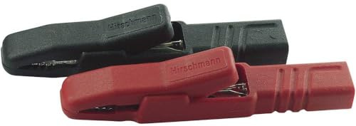 SKS Hirschmann AK 2 S Set Jeu de pinces crocodiles enfichable 4 mm CAT I noir, rouge