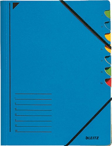 5 X LEITZ Ordnungsmappe 7 Fächer blau 3907-00-35