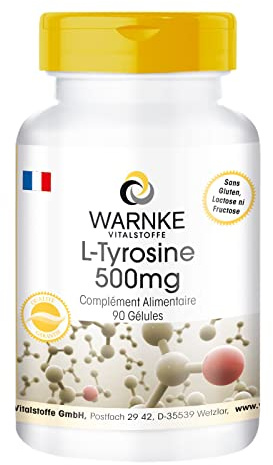 L - Tirosina 500 mg - 90 Capsule - Vegan | Warnke Vitalstoffe - Qualità da farmacia tedesca