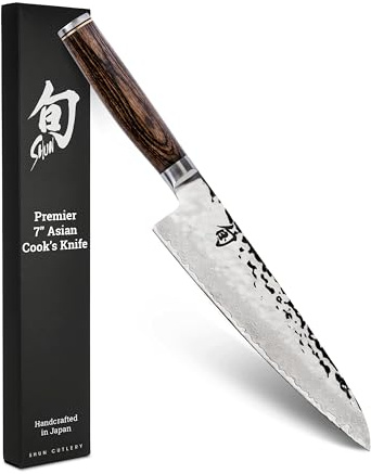 Shun Coltello Asian Premier 7 Pollici Cuoco; Coltello Giapponese ad Alte Prestazioni; Coltello da Cucina Multiuso, più Leggero e Agile