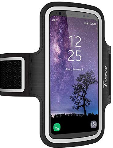 Trianium Armband, Water Resistant Large Cell Phone Armband for iPhone 12 Pro,12 Mini,11 Pro Max/Xs Max/XR/X/8 Plus, Galaxy S20/S10/S10e/S10+/Note 10 and More Workout Band Skin & Key Holder(2nd Gen)