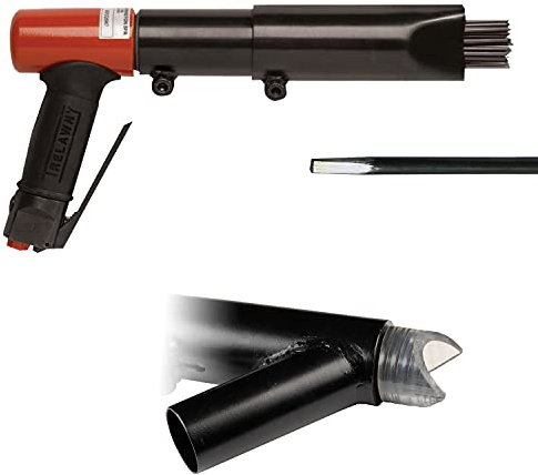 CS Unitec | 133.3199 VS | 3BPG Heavy-Duty Needle Scaler with Vacuum Shroud. Air-Powered, Pistol Grip, 2200 BPM, 28 Needles, All-Steel Internal Construction – Made in England