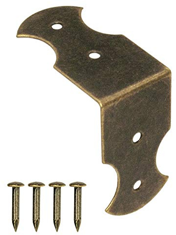 FUXXER 40x Winkel-Verbinder Metall Antik-Vintage Messing für Möbel & Truhen 23x13mm Bronze