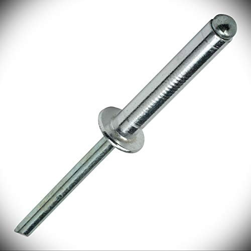 Pop Rivets 3/16 x 1-1/4 Size Aluminum Body Steel Mandrel Dome Head Blind Set of 50