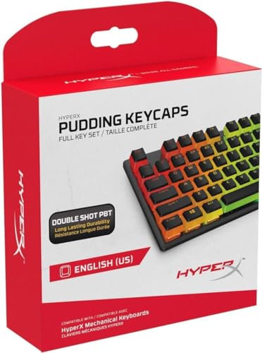 HyperX Pudding Keycaps — Full Set of Keys — PBT — {Black