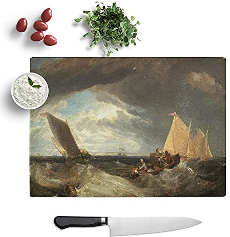 The Junction of The Thames by Joseph Mallord William Turner - Textured Chopping Board - Worktop Saver - Cutting Board - Heat Resistant, Shatterproof and Hygenic - 39 x 28.5 cm