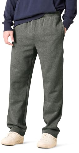 Amazon Essentials Pantalones Deportivos de Forro Polar con Parte Inferior Abierta (Disponibles en Tallas Grandes y Largos Especiales) Hombre, Gris Chiné Moyen, 4XL Grande