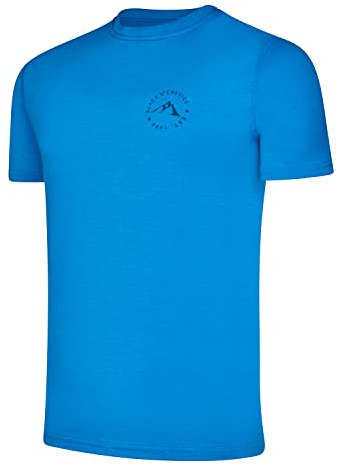 Black Crevice Merino T-shirt för män I högkvalitativ merinotröja I herr-t-shirt av 70% merinoull & 30% PES I temperaturreglerande t-shirt män I Mulesingfri skjorta för män, Spring Break, XXL