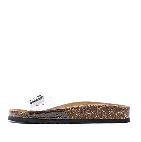 CHATTAWAK Opaline - Sandalias transparentes para mujer, Black, 39 EU