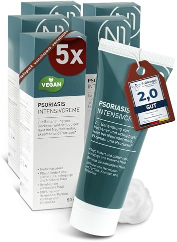N1 Psoriasis Intensivcreme 250 ml - Schnelle Hilfe gegen starken Juckreiz - Effektiv gegen Schuppenflechte, Neurodermitis & Ekzeme - Beruhigt und lindert rote, schuppige, entzündete & trockene Haut