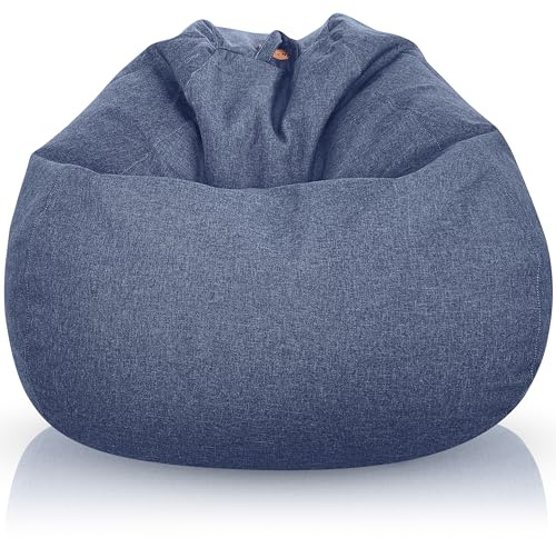 Aiire Sofa Puff Salon Moderno - [100x75] Sillon Puf Gigante XXL con Relleno Incluido para Habitacion Juvenil o Adolescente - Bean Bag Chair Gamer - Puffs Infantiles de Diseño Azul
