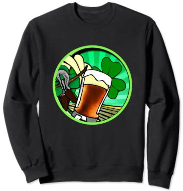 Chope irlandaise trèfle avec bière | Saint Patrick Sweatshirt