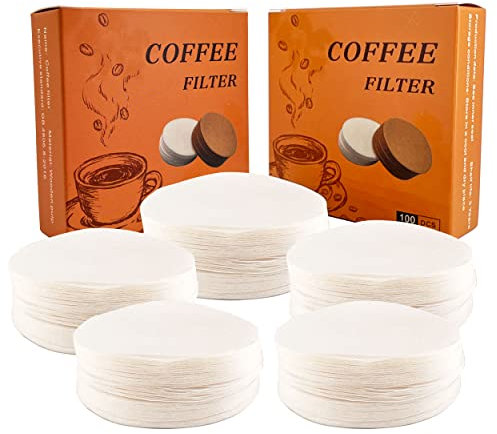 NEOUZA Filtro di carta da caffè rotondo, 500 pezzi, per macchina da espresso, portafiltro, moka, non sbiancato, usa e getta (53 mm)