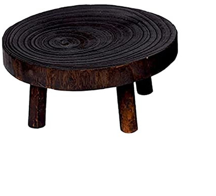 EVSER Pflanzenständer Bedruckter Holzhocker Blumentopf Ständer Runde Bankpflanze und saftige Basis Blumenstand Deko (Color : Bruin, Size : Large)