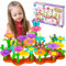 OSDUE 90pcs Giocattoli per Bambine di 3 Anni Giocattoli per Costruzione di Giardini Fioriti, Bouquet Fai da Te Set Regali, Giardino Fiorito Giocattoli Set Regali, Kit da Giardino Fiorito per Bambini