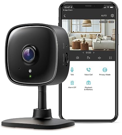 Tapo 2K Indoor Security Camera, Baby Monitor, Dog Camera, C111, Black