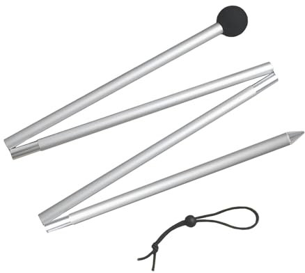 Perfeclan Zeltstangen, Planenstange, Wandern, Baldachinstangen, Strand, vormontierte Halterung, verstellbar, 160 cm/200 cm, Ständer, Gartenarbeit, Unterschlupf, 1,6 m Spitze Spitze