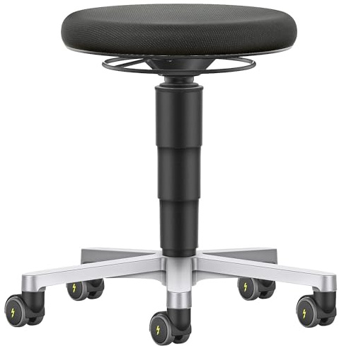 bimos | Arbeitshocker | schwarz | Stoff | Mit Rollen, Stoff