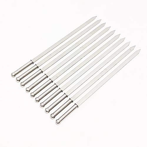 Edelstahl V2A Adana-Kebab Luxus Spiesse für Schaschlikgrill Schaschlikspieße Mangal Köftespieße Fleischspieße шампура V2A (Breite 15mm, Länge ohne Griff 550mm)