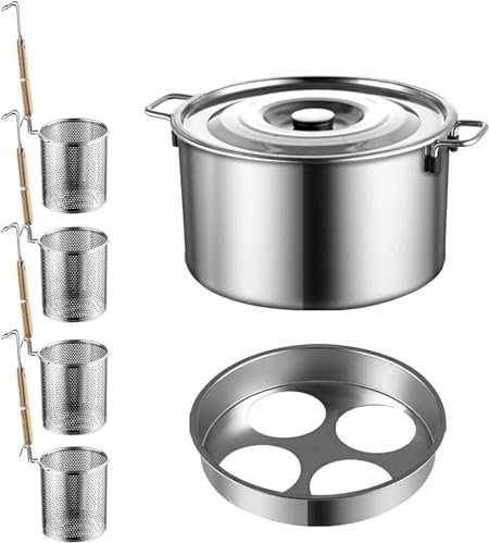 UNbit Pentole for Pasta Cuoci Pasta Commerciale, Pentola for Pasta A 3/4 Fori Con Scolapasta E Coperchio, Pentola In Acciaio Inossidabile for Gnocchi Di Verdure, Pentola for Zuppa for Fornelli A Gas F