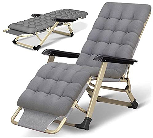CCYENG Schwerelosigkeits-Relax-Liegestuhl, klappbare Liege-Gartenstühle, Sonnenliege, mit Perlen-Baumwollpolster, für Strand, Terrasse, Garten, Camping im Freie