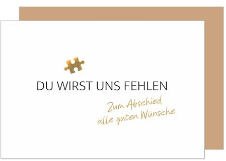 Edition Seidel Premium Glückwunschkarte zum Abschied mit Umschlag. Abschiedskarte Grußkarte Karte Billet Ruhestand Jobwechsel Mann Frau Kollege Kollegin Freunde (AS132 SW024)