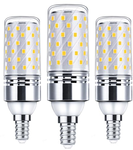 EvaStary E14 LED Warmweiß, 12W Warmweiß 3000K LED Leuchtmittel, entspricht 120W Glühbirne, 1450LM E14 Lampe, nicht Dimmbar, kleine Edison Schraube für Kronleuchter, Designerlampe, 3 Stück
