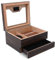 Volenx Cigar Humidor, Handmade Cigar Humidor with Hygrometer and Humidifier, Cedar Wood Humidor Accessory with Drawer for 25-30 Cigars (brown)