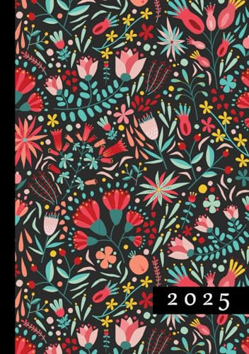 2025: A5 Kalender Planer | 1 Woche auf 2 Seiten | Jan - Dez Wochenplaner | Kalenderbuch Terminkalender | Organizer Wochenkalender | Terminplaner ... Jahresplaner Taschenkalender | Floral Muster