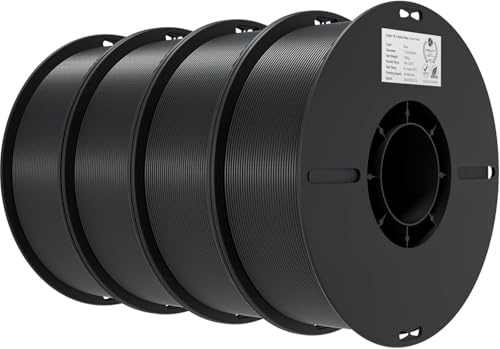 Creality Filamento PLA 1.75mm, Filamento para Impresora 3D Precisión Dimensional +/- 0.02mm, Carrete Filamento 3D, para Mayoría Impresoras 3D,4KG,negro