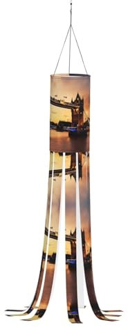 SABFWF Windsack mit Aufdruck I Love London, saisonaler Windsack, für Herbst und Winter, Thanksgiving, Outdoor und Geister-Thema, Windsack mit Stange