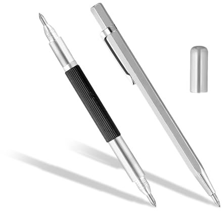 Duronge 2 Pcs Metal Scribe Pen Tool, Glass Scriber Pen, Tungsten Carbide Scriber, Tungsten Carbide Tip Scriber, Scribe Tool Etching Pen for Marking on Glass Metal Sheet Ceramics