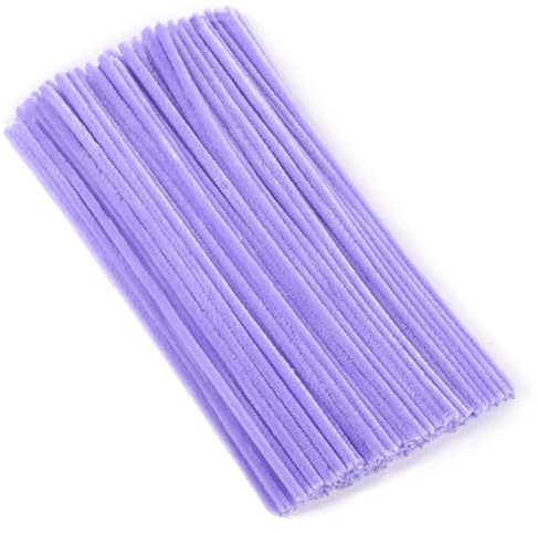 Pfeifenreiniger Hellviolett 100 Stück, Pfeifenreiniger zum Basteln 30 cm x 6 mm, Pfeiffenputzerdraht Chenilledraht, Pfeifenputzer Biegeplüsch Basteldraht für DIY Art Craft Projekte, Dekoration