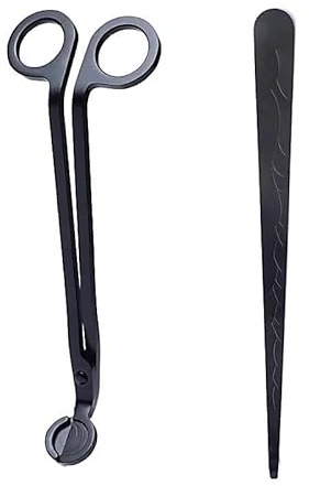 LivuX Kerzendochtabschneider & Kerzenlöscher Set – Schwarz – 2-teilig aus rostfreiem Stahl – Kerzenzubehör für sauberes Brennen – 20 cm – langlebig & stilvoll 1382