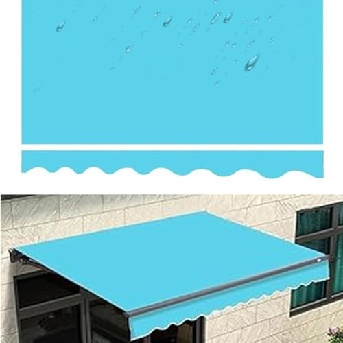 Tenda da sole retrattile per esterni, 10 x 8, 12 x 10, 16 x 10, 6 x 3 m, per terrazza, balcone, cortile, colore blu lago, 200 x 150 cm, protezione UV