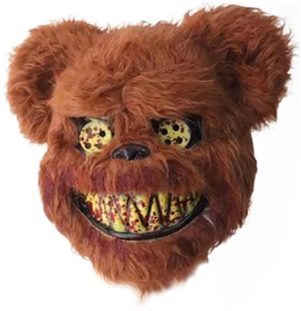 Veeteah Masque Effrayant D'Halloween,Couvre Chef Ours En Peluche Horreur - Accessoire de Déguisement Festif pour Adultes et Fête en Club Cosplay Bal Masqué