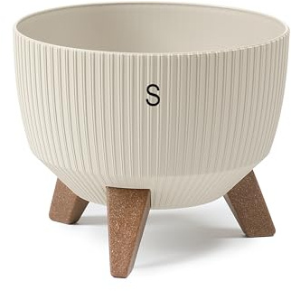 MELTOM Blumentopf Schale mit Füßen Einsatz Kräutertopf Übertopf Pflanzschale Eco Recycled (Baumwolle, S)